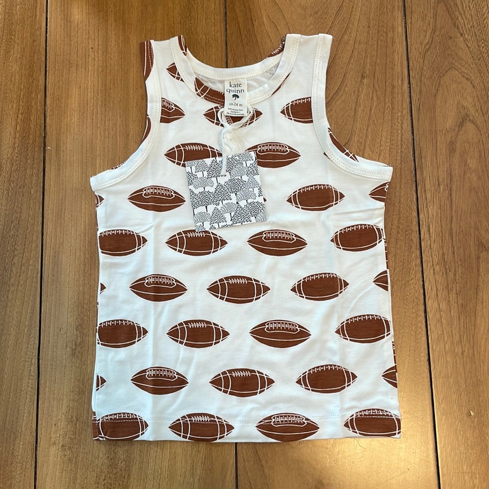 Kate Quinn Tank Top Football Patina Football Super Soft Bamboo NWT